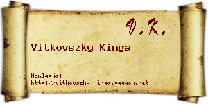 Vitkovszky Kinga névjegykártya